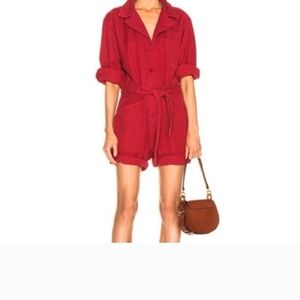 Nili Lotan Red Romper Sz Small
